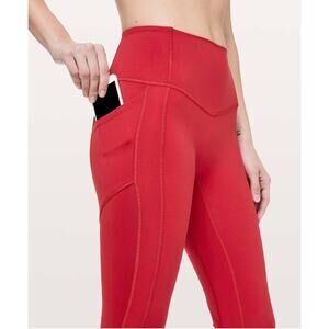 Lululemon All The Right Places Crop II *23" Dark Red Size 10